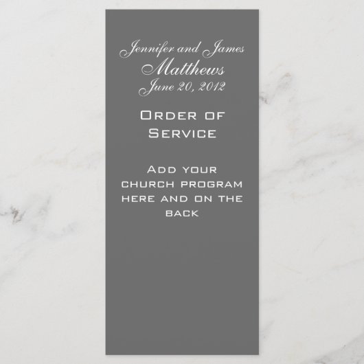 モノグラム名結婚日付教会プログラム プログラム (正面)