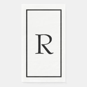 モノグラム名結婚白黒ブライダルシャワー