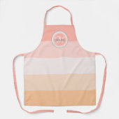 モノグラム名赤面ストライプのピンモダンク エプロン (正面)
