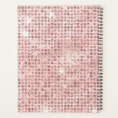 モノグラム名赤面ピンクダイヤモンドスタッズトレンディー プランナー手帳 (裏面)