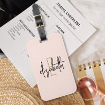 モノグラム名赤面ピンクミニマリストモダン