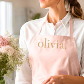 モノグラム名赤面ピンク金ゴールドシモダンックエレガント エプロン