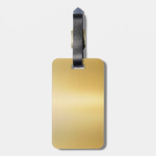 モノグラム名金ゴールドグラフェイクマーテンプレートモダン ラゲッジタグ (裏面縦)