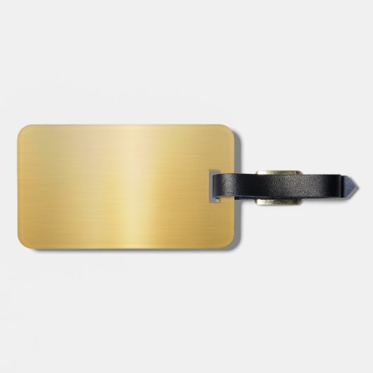 モノグラム名金ゴールドグラフェイクマーテンプレートモダン ラゲッジタグ (裏面横)