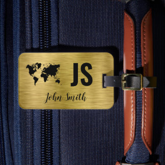 モノグラム名金ゴールドブラシ付き金属カスタム旅行 ラゲッジタグ