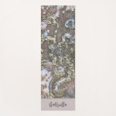 モノグラム名金ゴールド赤面ピンクタンフローラ抽象芸術 ヨガマット (正面)