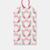 モノグラム名門私立校風のウォーターカラークリスマスリースホリー ギフトタグ (裏面)