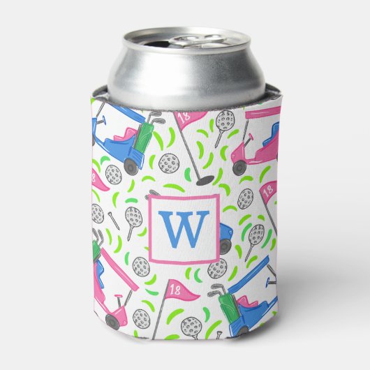 モノグラム名門私立校風のゴルフ 缶クーラー (缶正面)