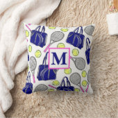 モノグラム名門私立校風のテニス海軍 クッション (ブランケット)