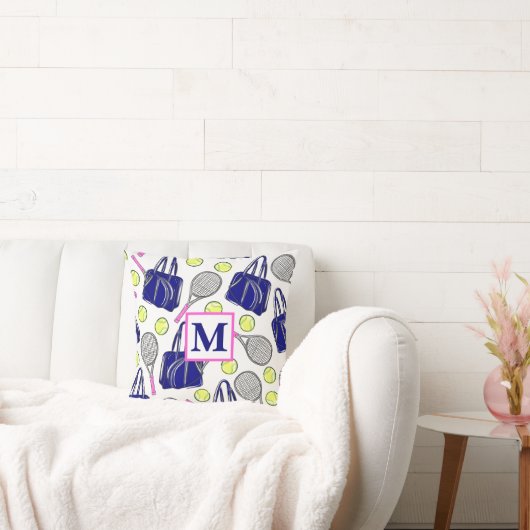 モノグラム名門私立校風のテニス海軍 クッション (ソファ)