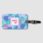 モノグラム名門私立校風のビーチシェルカニ ラゲッジタグ (正面横)