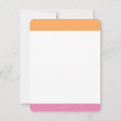 モノグラム名門私立校風のピンクとオレンジガーリー ノートカード (裏面)