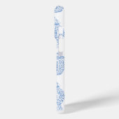 モノグラム名門私立校風のブルーと白い中国のジンジャー瓶 Case-Mate iPhoneケース (裏面 / 左)