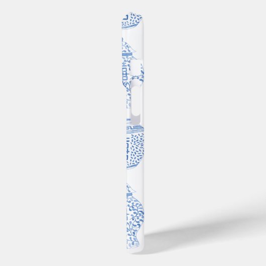 モノグラム名門私立校風のブルーと白い中国のジンジャー瓶 Case-Mate iPhoneケース (裏面 / 左)