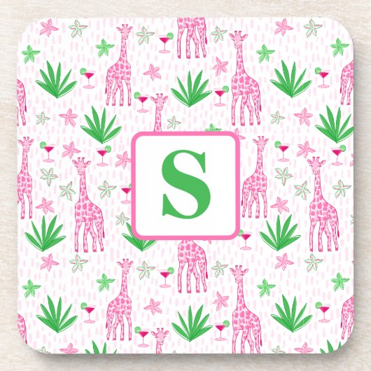 モノグラム名門私立校風のミニグラフェスコスモポリタンフローラ コースター (正面)