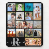 モノグラム名14フォトコラージュカスタムカラー マウスパッド (正面)