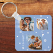 モノグラム名3フォトコラージュトレンディー キーホルダー (正面)