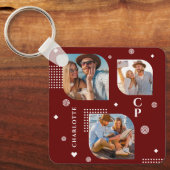 モノグラム名3フォトコラージュトレンディー キーホルダー (正面)