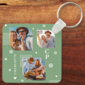 モノグラム名3フォトコラージュトレンディー キーホルダー (裏面)