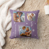 モノグラム名3フォトコラージュトレンディー クッション (ブランケット)