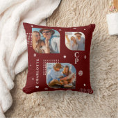 モノグラム名3フォトコラージュトレンディー クッション (ブランケット)