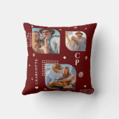 モノグラム名3フォトコラージュトレンディー クッション (裏面)