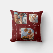 モノグラム名3フォトコラージュトレンディー クッション (正面)