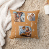 モノグラム名3フォトコラージュトレンディー クッション (ブランケット)