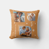 モノグラム名3フォトコラージュトレンディー クッション (正面)