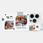 モノグラム名3フォトコラージュトレンディー モダン Case-Mate iPhoneケース (裏面 (横))