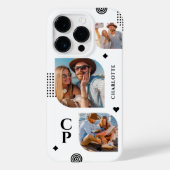 モノグラム名3フォトコラージュトレンディー モダン Case-Mate iPhoneケース (裏面)