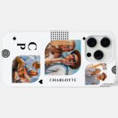モノグラム名3フォトコラージュトレンディー モダン Case-Mate iPhoneケース (裏面 (横))