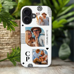 モノグラム名3フォトコラージュトレンディー モダン iPhone 16ケース<br><div class="desc">モノグラム名3フォトコラージュトレンディーモダン電話16ケースは、あなたの名前とモノグラムの黒いスクリプトでお気に入りのあなたの写真のパーソナライズされた3つの写真のコラージュを備えエレガントている。提供されている文字・ボックスで文字を編集してパーソナライズ。誕生日、クリスマス、母の日などに最適。写真のヒント： Zazzleにアップロードする前に写真を中心に。©Evco Studio www.zazzle.com/store/evcostudioによる設計</div>