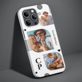 モノグラム名3フォトコラージュトレンディー モダン iPhone 13 PRO MAXケース