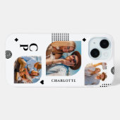 モノグラム名3フォトコラージュトレンディー モダン Case-Mate iPhoneケース (裏面 (横))