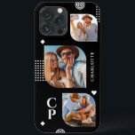 モノグラム名3フォトコラージュトレンディー モダン iPhone 13 PRO MAXケース<br><div class="desc">モノグラム名3フォトコラージュモダントレンディー電話ケースは、あなたの名前とモノグラムを白いスクリプトでお気に入りのあなたの写真のパーソナライズされた3つの写真のコラージュを備えエレガントている。提供されている文字・ボックスで文字を編集してパーソナライズ誕生日、クリスマス、母の日などに最適。写真のヒント： Zazzleにアップロードする前に写真を中心に。©Evco Studio www.zazzle.com/store/evcostudioによる設計</div>