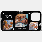 モノグラム名3フォトコラージュトレンディー モダン Case-Mate iPhoneケース (裏面 (横))