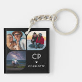 モノグラム名3フォトモダントレンディーシンプル キーホルダー (裏面)