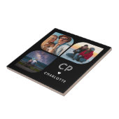 モノグラム名3フォトモダントレンディーシンプル タイル (側面)