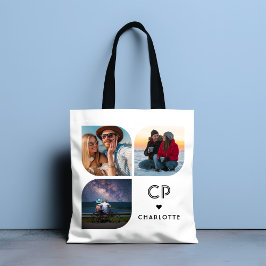 モノグラム名3フォトモダントレンディーシンプル トートバッグ