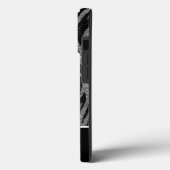 モノグラム名 シマウマプリント ブラック シルバー グレー Case-Mate iPhoneケース (裏面 / 左)