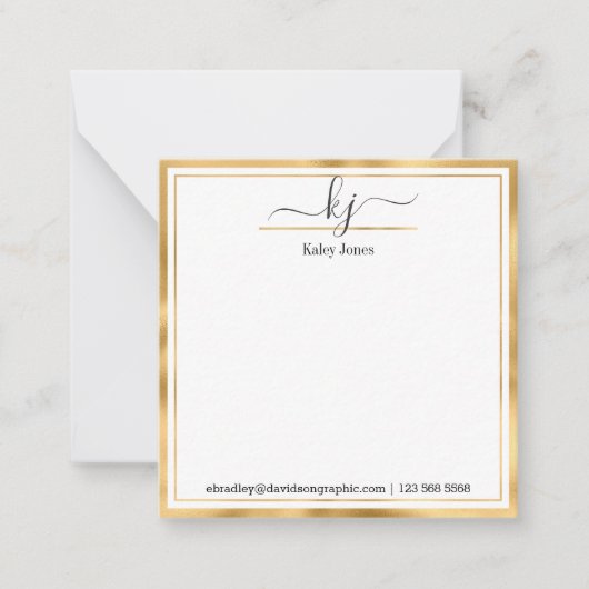 モノグラム名 | ノートカードの机から ノートカード (正面)