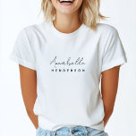 モノグラム名 |ミニマモダンリストスタイリッシュ Tシャツ<br><div class="desc">白い背景シンプルにスタイリッシュカスタムはモダン、ミニマルな手書きスクリプトタイポグラフィと黒いブロックタイポグラフィを組み合わせたモノグラムデザイン。モノグラムの名前はパーソナライズされたお前のように簡単にデザインを作るユニークことができる！全く個人的な贈り物やアクセサリーは大事な行事!</div>