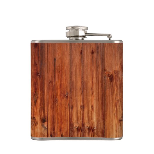 モノグラム名(木モダン目素朴) White Classy フラスク (裏面)