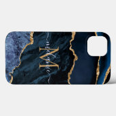 モノグラム名Agate Navy Blue金ゴールドiPhoneケース Case-Mate iPhoneケース (裏面 (横))
