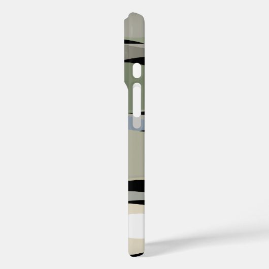 モノグラム名boho抽象芸術離れグリーンベージュ Case-Mate iPhoneケース (裏面 / 左)