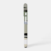 モノグラム名boho抽象芸術離れグリーンベージュ iPhone 16ケース (左側面)