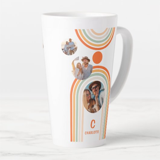 モノグラム名Boho Arch写真数々のトレンディーガーリー カフェラテマグ (右アングル)