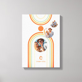 モノグラム名Boho Arch写真数々のトレンディーガーリー キャンバスプリント