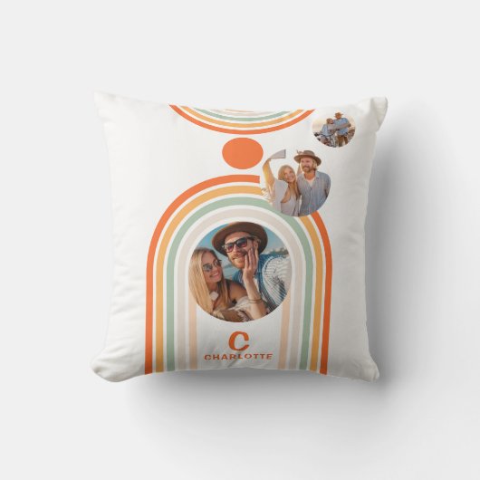 モノグラム名Boho Arch写真数々のトレンディーガーリー クッション (正面)